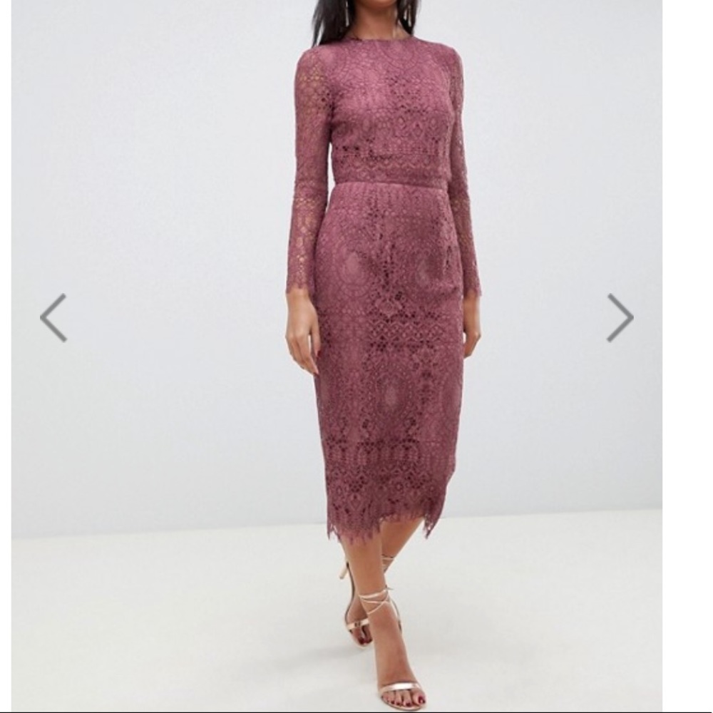 🎉 HP 🎉 ASOS Design Lace Long Sleeve Midi Dress